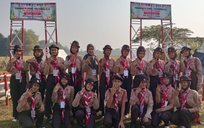 Enam belas Srikandi Pramuka MTsN 4 Cirebon Raih Juara Umum Jambore Nasional XII